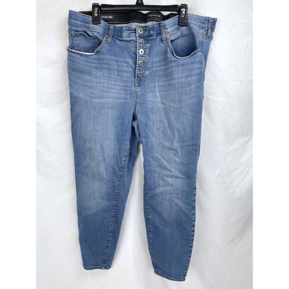 Torrid Size 22R Denim Sky High‎ Skinny Blue Jeans Pants 26” Inseam